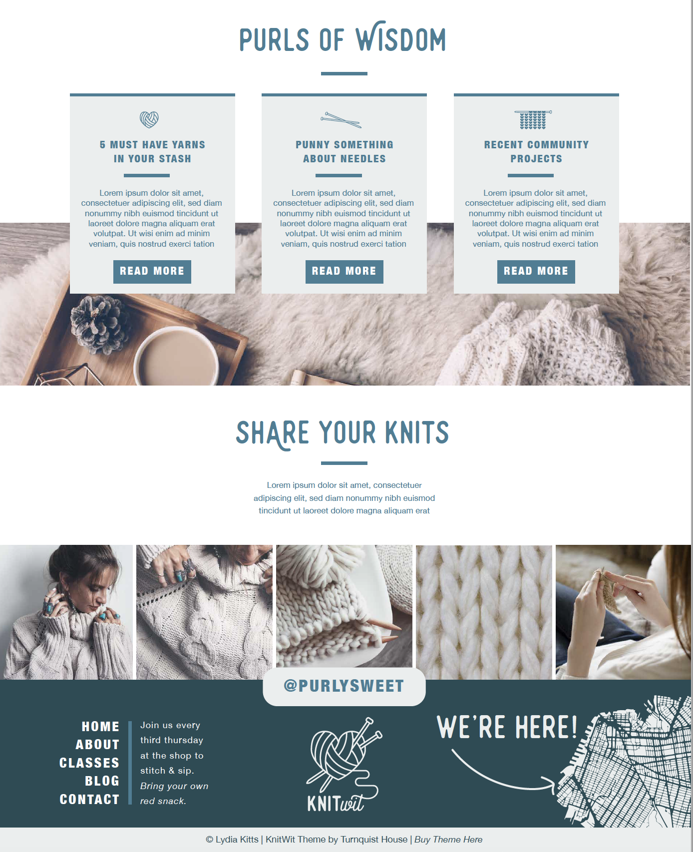 Screenshot of the website "Knit Wit"